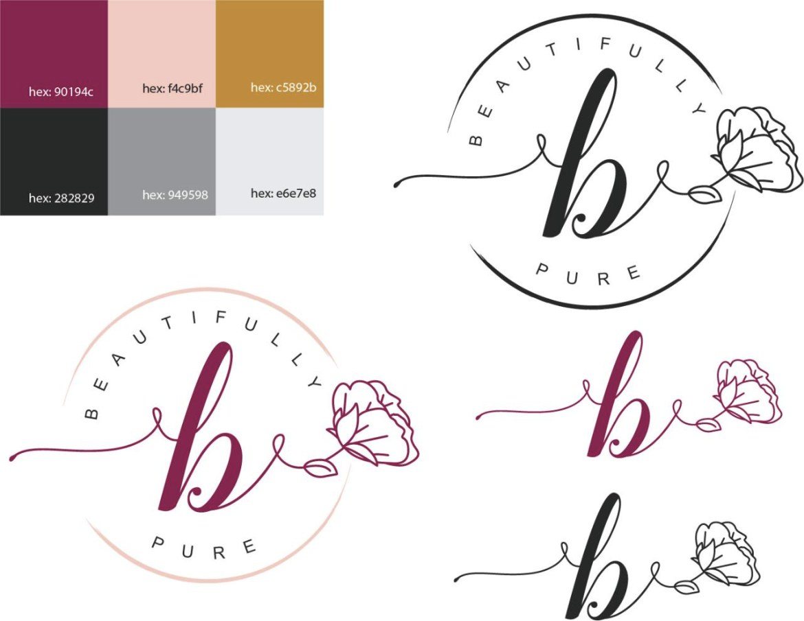 Beautifully Pure logo suite and color palette
