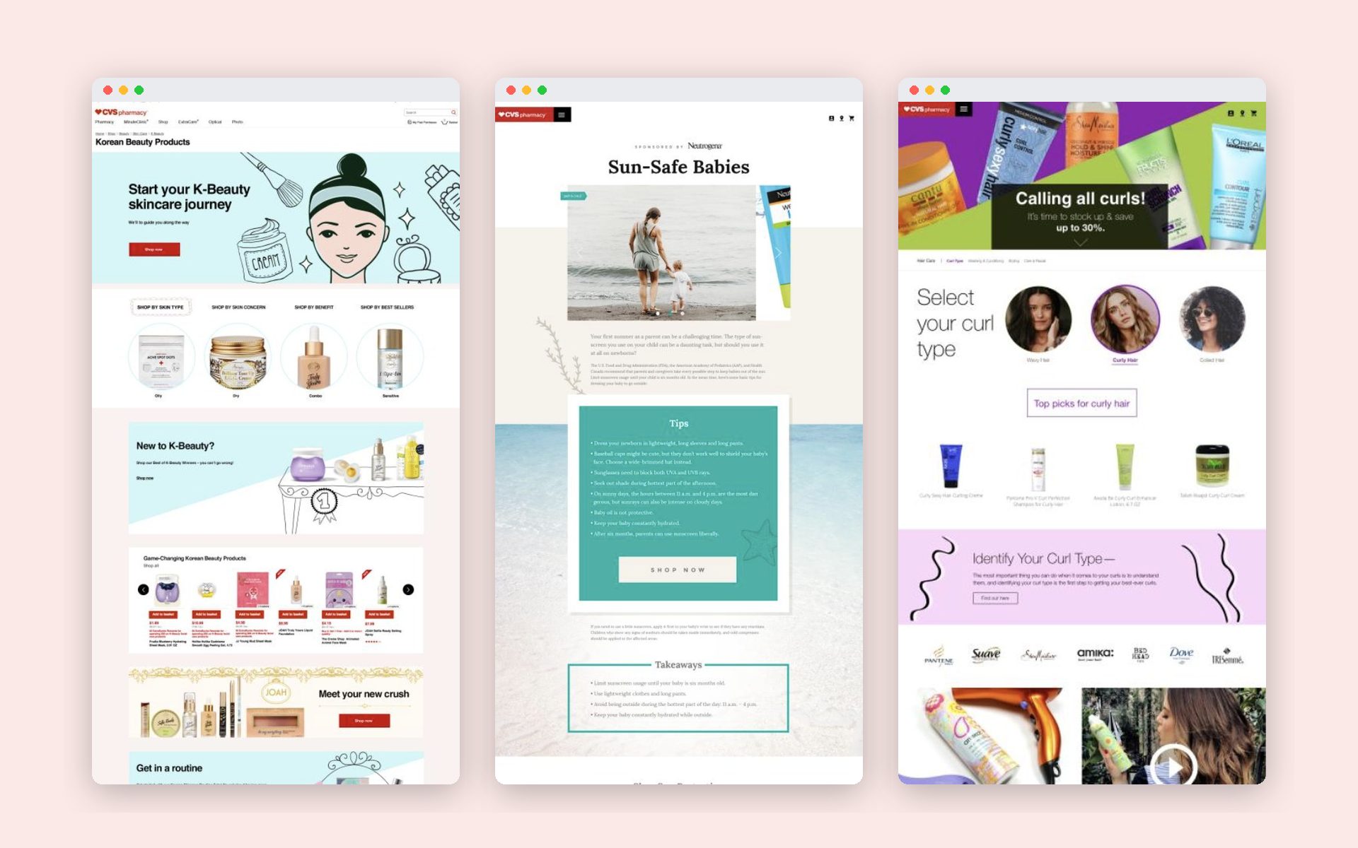 CVS.com brand shops — Landing pages