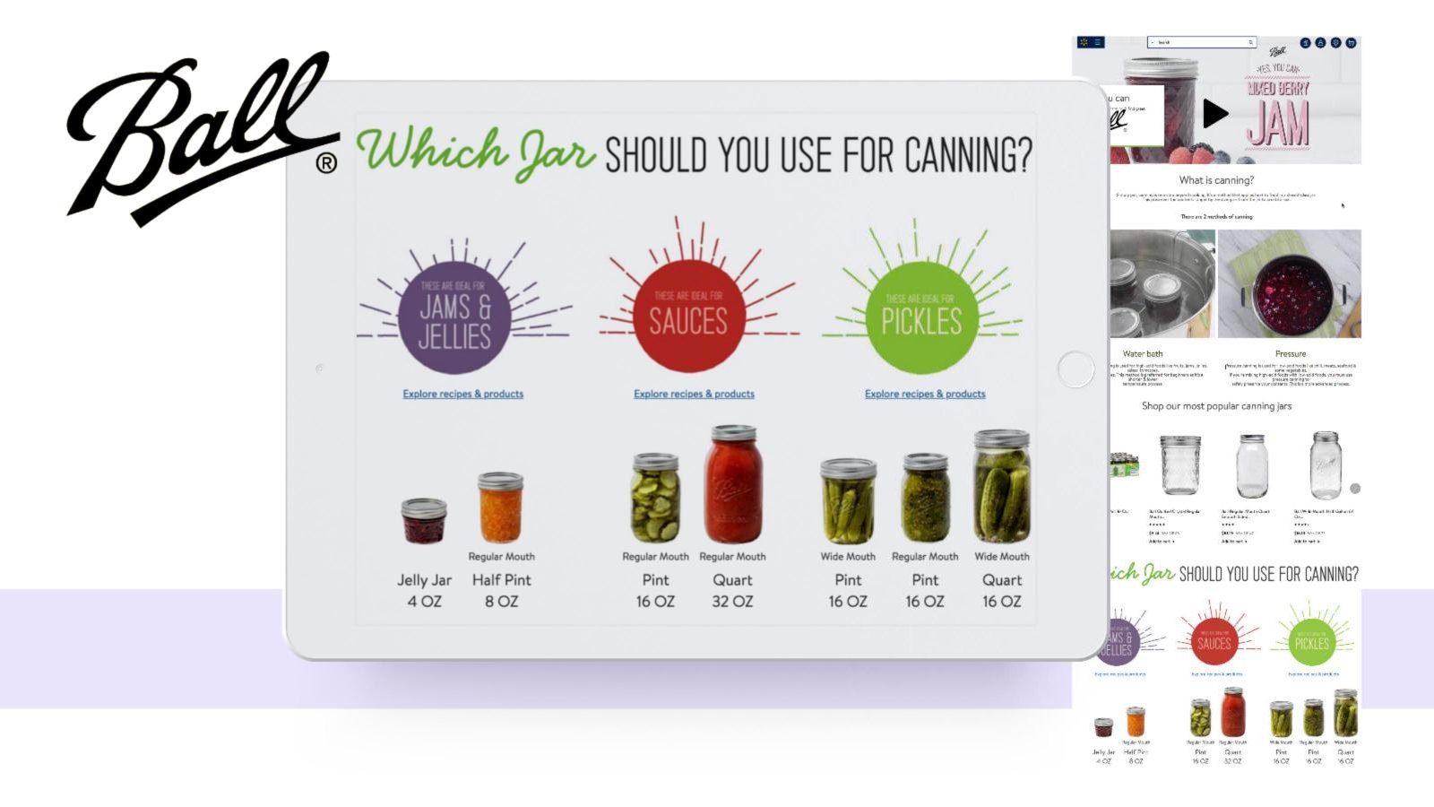 Ball canning brand shop with a Which Jar Should You Use for Canning guide