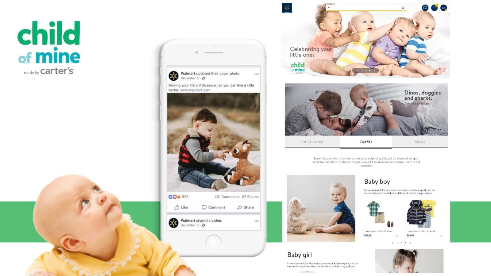 Child of Mine by Carter’s baby brand shop on Walmart.com with Facebook post