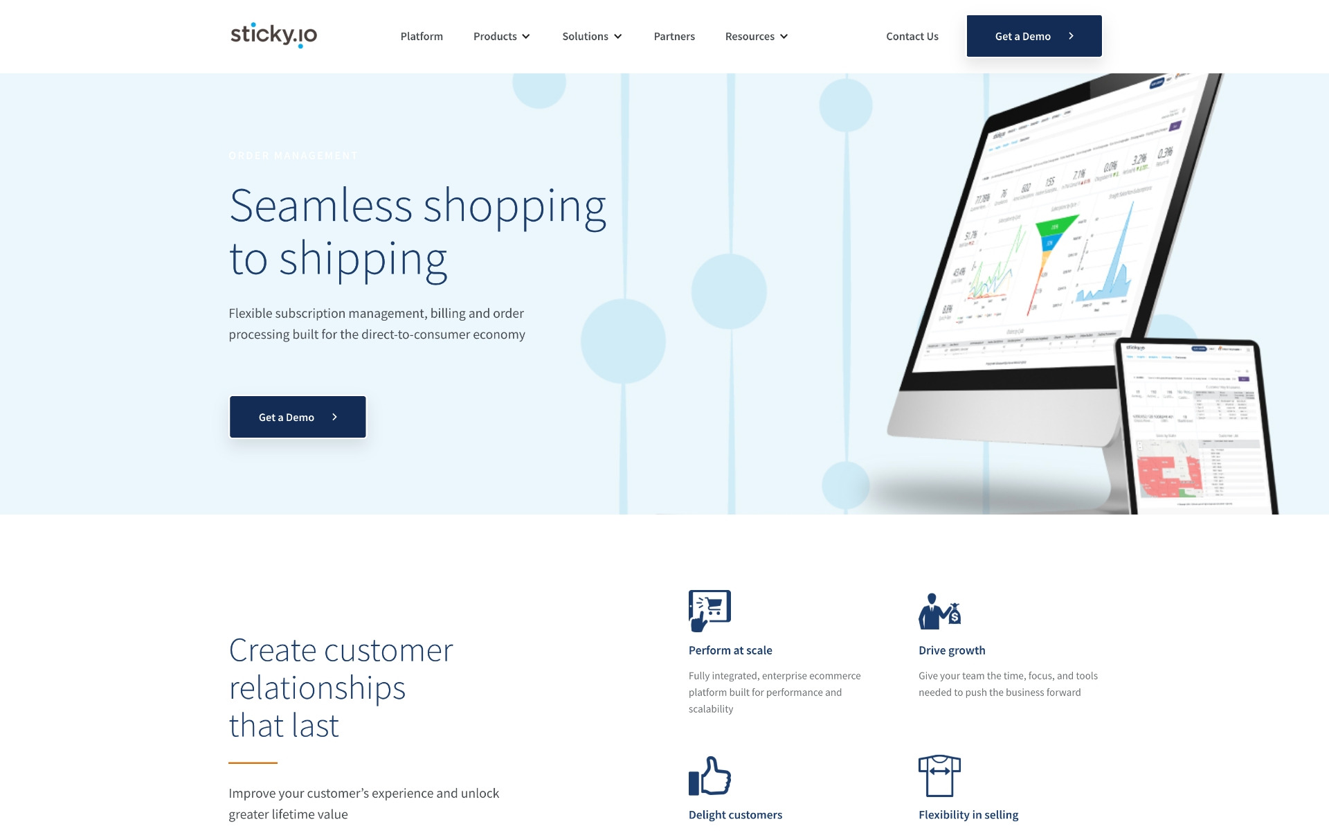 sticky.io 2020 product page — shipping — top of page